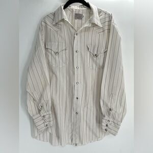 Vintage H Bar C Ranchwear Pearl Snap Shirt Mens sz. 17.-34 L/XL Striped